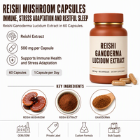 Capsules de champignons Reishi, soutien immunitaire végétalien, emballage personnalisé, étiquetage privé, service OEM ODM, certifié HACCP NSF GMP ISO