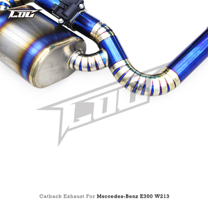 ท่อไอเสียแบบตรงรุ่นสำหรับ Mercedes-Benz E200/E300 W213 2.0T ปี 2017-2023 Boska ความหนา 1.2 มม. ไทเทเนียมสีน้ำเงิน น้ำหนักเบา แบบ Catback - Product Image 4