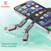 Cable de Datos Earldom 4 en 1 Kirsite+Cobre Puro USB a 8 Pines USB-C a 8 Pines, Carga Rápida para iPhone 13, 17, 15, 16 Pro Max