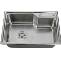 Évier de cuisine en acier inoxydable 304 à surface brossée, grand bac unique, résistant aux rayures, personnalisable, en promotion