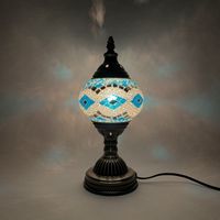 Lampe de chevet en verre mosaïque turque DIY design moderne fait à la main pour la famille enfants Couples batterie idée cadeau interactive