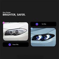 Conjunto de Faros Delanteros LED Arrow de Repuesto CREULI para BMW Serie 5 F10 2011-2017, Intermitentes Dinámicos, Plug & Play