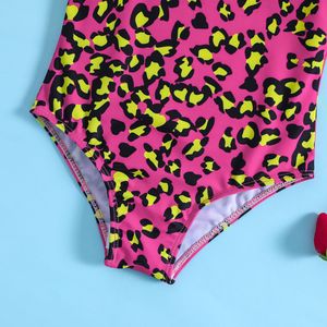 Maillot de bain une pièce pour enfants, imprimé léopard, avec bretelles et volants, pour l'été et la plage - Product Image 5
