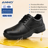 Chaussures de chef professionnelles ANNO, antidérapantes, pour la cuisine, pour hommes et femmes, imperméables, résistantes à l'huile, certifiées CE, noires, de sécurité