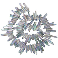 Perles naturelles AB, 4 pièces, roche revêtue de titane, Points de cristal, Quartz Top perceuse, blanc, perles amples pour la fabrication de bijoux