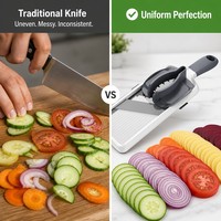YONGLI Multi Handheld Mandoline Snijder - Groentesnijder, Aardappelsnijder, Verstelbaar RVS-mes, Comfortabele Greep