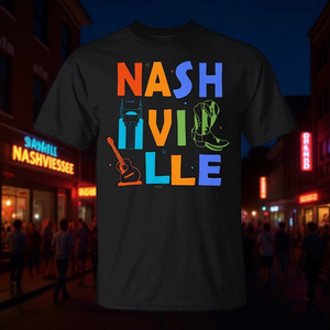 Camiseta de Nashville, recuerdo de la ciudad de la música, regalo de viaje, color negro, unisex para adultos - Product Image 3