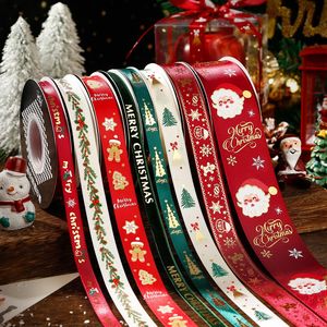 Pita Natal untuk kerajinan, pita Grosgrain liburan putih merah dan hijau pita Natal untuk pembungkus Hadiah - Product Image 1