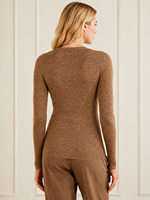 Cardigan en cachemire mélangé de luxe sur mesure pour femme, coupe ajustée, col rond côtelé, pour l'automne et l'hiver, idéal pour le bureau