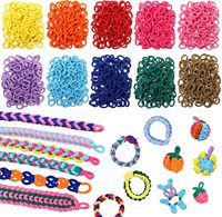 Kit de tricot circulaire avec boucles élastiques pour enfants, boucles en tissu pour bracelet DIY et jouet de tissage éléphant, cadeau d'anniversaire pour enfants