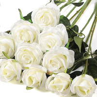 Roses Artificielles Rouge, Simulation de Roses Simples Blanches, Lots de Bouquets Roses, Décoration de Mariage Bleue, Haute Qualité en Vrac