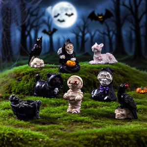 Mini artesanía <span class=keywords><strong>de</strong></span> resina para Halloween, cabezas <span class=keywords><strong>de</strong></span> Calavera, Cuervo, momia, decoración del hogar, miniaturas, figuritas <span class=keywords><strong>de</strong></span> <span class=keywords><strong>casa</strong></span> <span class=keywords><strong>de</strong></span> <span class=keywords><strong>muñecas</strong></span>, adornos para decoración <span class=keywords><strong>de</strong></span> jardín <span class=keywords><strong>de</strong></span> hadas - Product Image 2