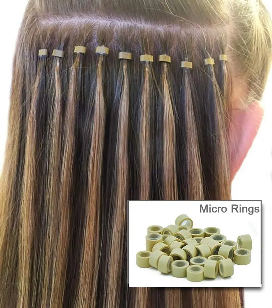 Micro Crimp Beads Screw Micro Rings beads Tube Aluminum microlinks Hair Beads 1000Pcs/Bottle for I-tip hair extension hair