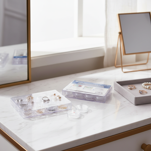 12 pezzi di plastica trasparente scatola Set 13x98x22CM per lo stoccaggio di gioielli e organizzazione all'ingrosso - Product Image 3