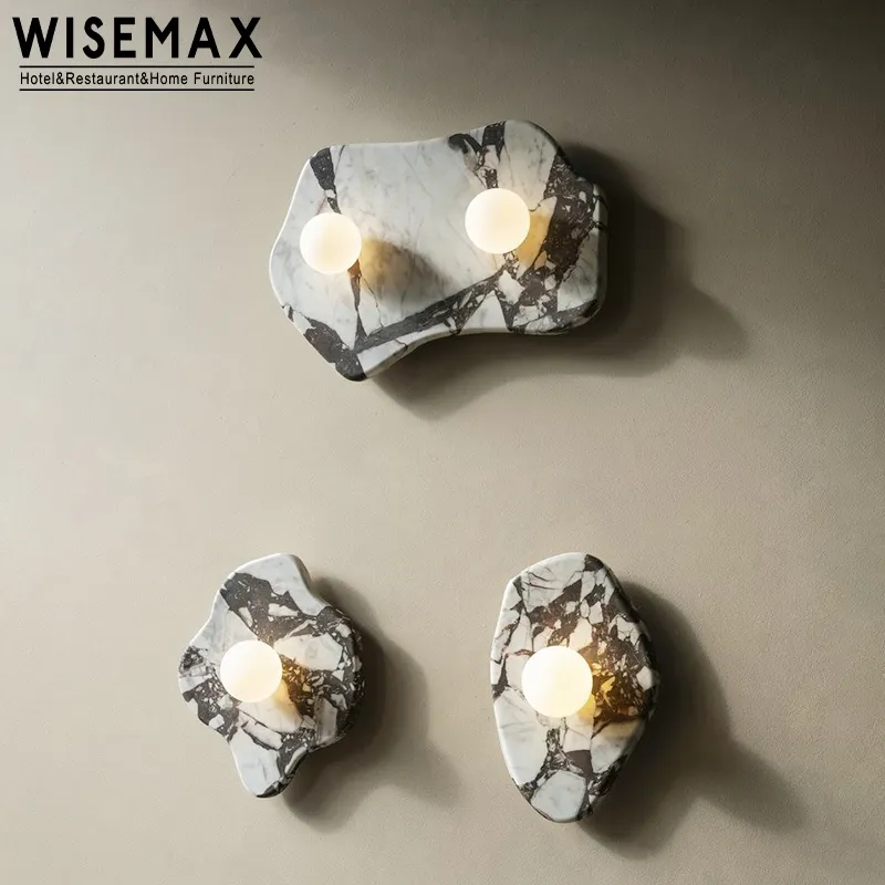 WISEMAX 가구 현대 간단한 침실 벽 램프 정원 장식 조명 대리석 벽 조명 가정용 led 조명