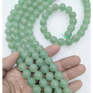 Cuentas de Cristal Verde Natural de 6mm, 8mm y 10mm, Ágata Redonda Mirani de Rajasthan, Tema Amor - Product Image 1