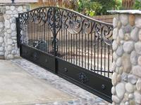 Portes coulissantes en fer forgé de luxe pour la sécurité du jardin, conception de grille double, portail d'entrée principal, portails en fer forgé