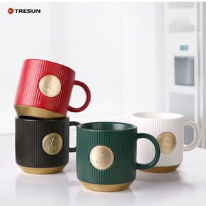 GIFT Factory Wholesale Customized 12 oz Ceramic Coffee Mugs Business Gift Christmas Relief Carving Logo Lid Reusable Classic - Product Image 3