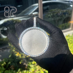 จัดส่งเร็ว1.5นิ้ว VVS Moissanite จี้ทรงกลมตัดเพชรโมอิส925เงินห้อยจี้ฮิปฮอป - Product Image 1