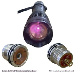 Nhập khẩu 5 Wát hồng ngoại ir850/940nm <span class=keywords><strong>Led</strong></span> zoom đèn pin với Kính thiên văn tập trung và hạt đèn 18650 có thể sạc lại máy ảnh ánh sáng - Product Image 4