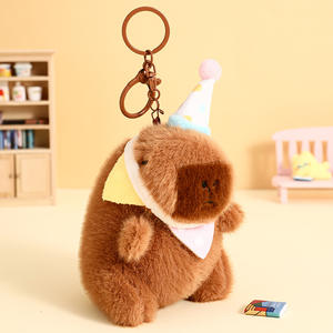 Vente chaude Unisexe Super Doux Capybara En Peluche Porte-clés Coton Tissu Soulagement Du Stress Pendentif pour Enfants pour Sac À Dos Cadeau D'anniversaire - Product Image 3