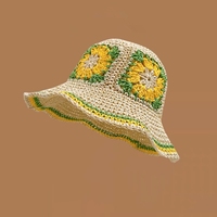 Chapeau de paille pliable personnalisé à large bord Chapeau seau disquette coloré pour les vacances d'été Voyage de ski Imprimé paille de raphia pour