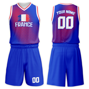 Ensembles <span class=keywords><strong>de</strong></span> maillots <span class=keywords><strong>de</strong></span> <span class=keywords><strong>basket</strong></span>-ball avec numéro <span class=keywords><strong>de</strong></span> nom personnalisé en gros, uniforme en maille respirante pour enfants, drapeau national, option grande taille - Product Image 5