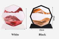 Pintura de arena movediza octagonal, imagen artística de arena móvil, regalo creativo, decoración para sala de estar, reloj de arena con imagen de arena