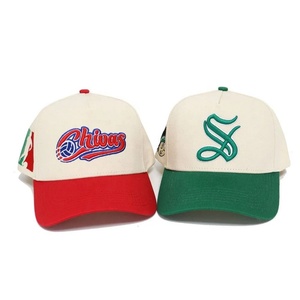 Customized Organic Cotton Waterproof 5-Panel 3D Embroidery Printed Logo Two-Tone <b>Baseball</b> <b>Cap</b> for Men Outdoor Sports - Product Image 3