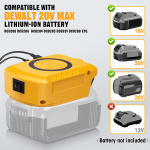 Adaptador de <span class=keywords><strong>Cargador</strong></span> Inalámbrico Compatible con Batería de 18V, <span class=keywords><strong>Carga</strong></span> Rápida de 15W con Salida USB Tipo-C, <span class=keywords><strong>Carga</strong></span> Inalámbrica - Product Image 3