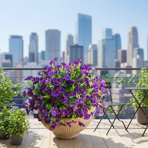 Fleur artificielle <span class=keywords><strong>trompette</strong></span> de l'Équateur (Eucalyptus Morning Glory) pour aménagement paysager, en plastique/soie, pour extérieur et cour, pour l'exportation - Product Image 4