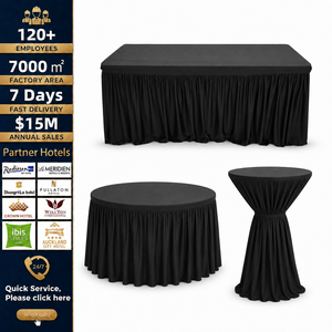 Mantel elástico de spandex blanco al por mayor con falda fruncida para hoteles, buffets, conferencias y pedidos de proyectos - Product Image 3
