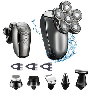 เครื่องโกนหนวดไฟฟ้าแบบหมุนได้ทั้งตัว รุ่นใหม่ ใบมีดคู่ IPX7 ชาร์จผ่าน USB ใช้ในบ้านได้ กำจัดขนได้อเนกประสงค์ - Product Image 5