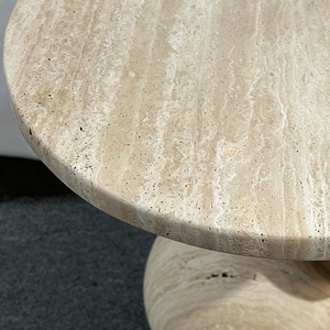 Đá Cẩm Thạch mới bên bảng tròn <span class=keywords><strong>travertine</strong></span> màu be với chân không đều cho phòng khách - Product Image 6