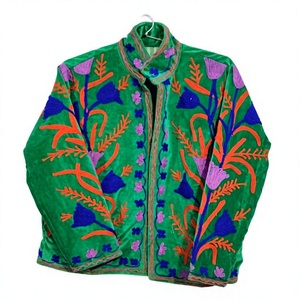 Blouson Bomber en Velours Tricoté Brodé 100% Coton Réversible Écologique Matelassé Coupe-Vent Respirant avec Lettres en Nylon et Laine - Product Image 2