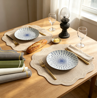 Ensemble de sets de table en PVC tissé résistant à la chaleur et antidérapant, lavable, durable, pour usage domestique, personnalisable