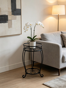 Fioriera Moderna <span class=keywords><strong>in</strong></span> <span class=keywords><strong>Ferro</strong></span> <span class=keywords><strong>Battuto</strong></span> per Interni, Scaffale Portafiori da Terra Semplice, Portavasi Smontabile a Più Livelli - Product Image 6