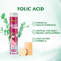 Comprimés d'acide folique halal OEM/ODM anti-fausse-couche pour femmes enceintes, supplément nutritionnel à base de plantes 400 unités, comprimés effervescents d'acide folique