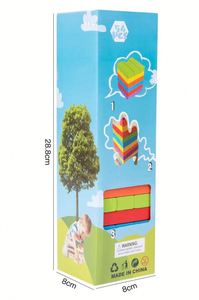 Tumble Tower Colorful Building Blocks Stacking Game for Kids & Family-Eco-friendly Customized Portable Promotional <b>Gift</b> - Product Image 6