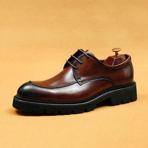 Nouvelles chaussures Oxford en cuir pour hommes avec empeignes en cuir, chaussures de ville formelles britanniques, chaussures de bureau décontractées, élégantes et tendance - Product Image 3