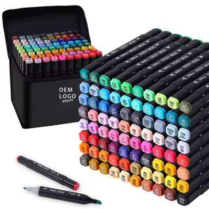 ชุดปากกามาร์คเกอร์แอลกอฮอล์แบบหัวคู่ 24 สี พรีเมียม หัวตัด 6-7 มม. หมึกถาวร สำหรับศิลปิน เด็ก วาดภาพ บรรจุภัณฑ์ปรับแต่งได้ - Product Image 4