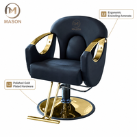 Fauteuil de Barbier Tendance et Populaire sur Internet, Chaise de Coiffure Pivotante et Inclinable pour Salon de Coiffure, Design Moderne en Acier Inoxydable