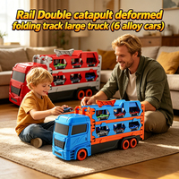 Circuit de course pliable à double étage en plastique moulé sous pression, avec six voitures télécommandées à l'échelle 1:24, jouet pour enfant, cadeau, nouvelle collection