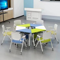 Bureau de formation pliable combiné, mobile, multifonctionnel, en forme de bande longue, mobilier de bureau moderne, table de conférence