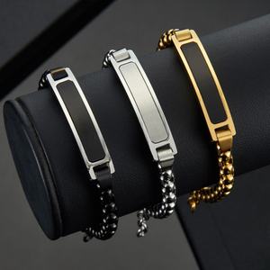 Custom <b>Men</b> Bracelet Luxury Non Tarnish 14k 18k Gold Plated 316l Stainless Steel Bracelet <b>for</b> <b>Men</b> - Product Image 2