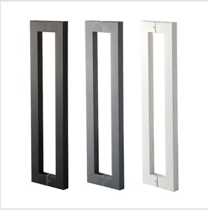 Kensharp Stainless Steel Square Tube In Satin Long Commercial Pull Handle For Wood Glass Aluminium Door