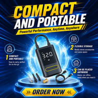 Wireless Car Electric Vehicle & Bicycle Inflator with Power Bank Function Digital Display Semi-Automatic 12V