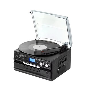 Système audio domestique Hi-Fi avec tourne-disque 3 vitesses, lecteur <span class=keywords><strong>CD</strong></span> <span class=keywords><strong>et</strong></span> <span class=keywords><strong>cassette</strong></span>, Bluetooth sans fil, connectivité AUX/RCA - Product Image 1