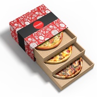 Boîte à pizza personnalisée de qualité supérieure à 3 couches, solution d'emballage alimentaire en carton ondulé durable pour la marque de restaurant et la livraison