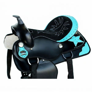 Ensemble de selle de course de baril synthétique occidentale haut de gamme, légère, durable et confortable pour le rodéo, la randonnée et la performance équestre SAISHAS - Product Image 1